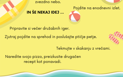 Ideje za preživljanje časa v poletnih dneh